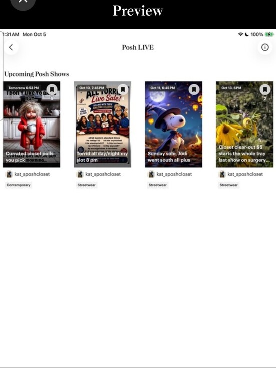 Other - Upcoming shows updated with changes